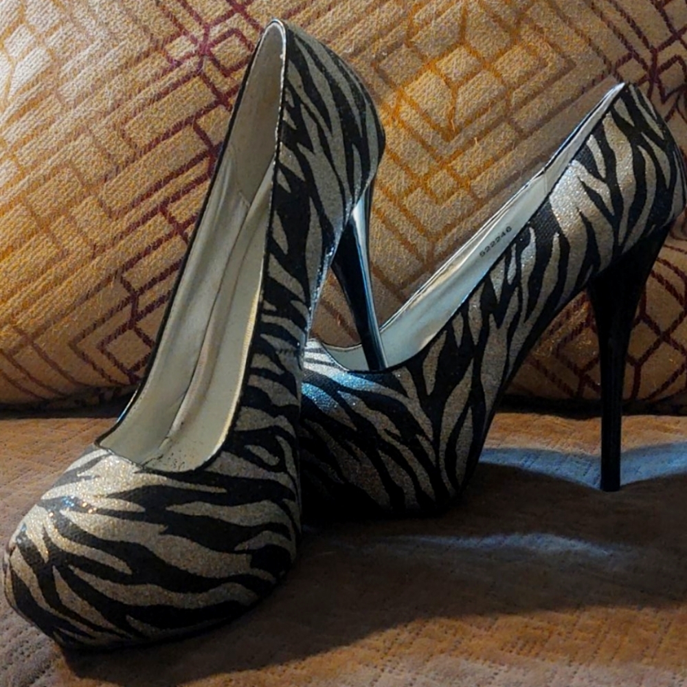 Zebra Platform Heels